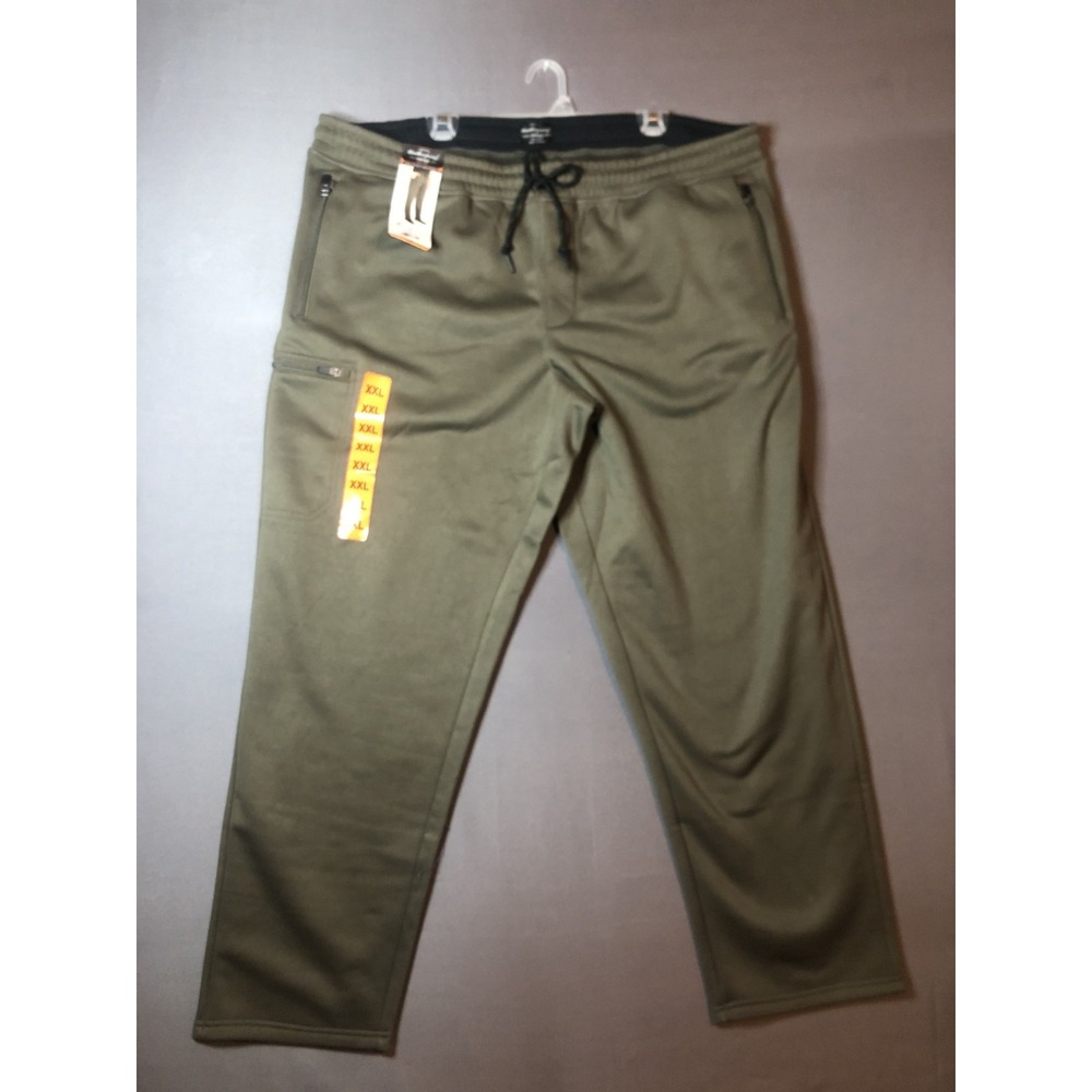 Weatherproof Vintage Mens Tech Fleece Sweatpants Green XXL Relaxed Fit Tapered